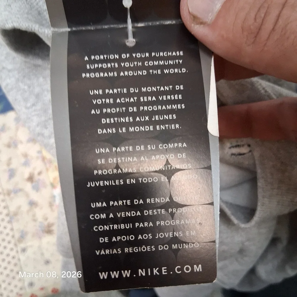 Vintage Deadstock Nike Team Center Swoosh Heather Gray Sweatshirt Size Large Y2K